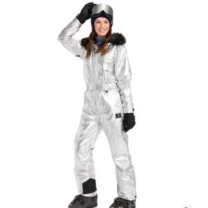 TIPSY ELVES SILVER BULLET ONE PIECE SKI SNOW SUIT - Women's Size Med  Retro NWT